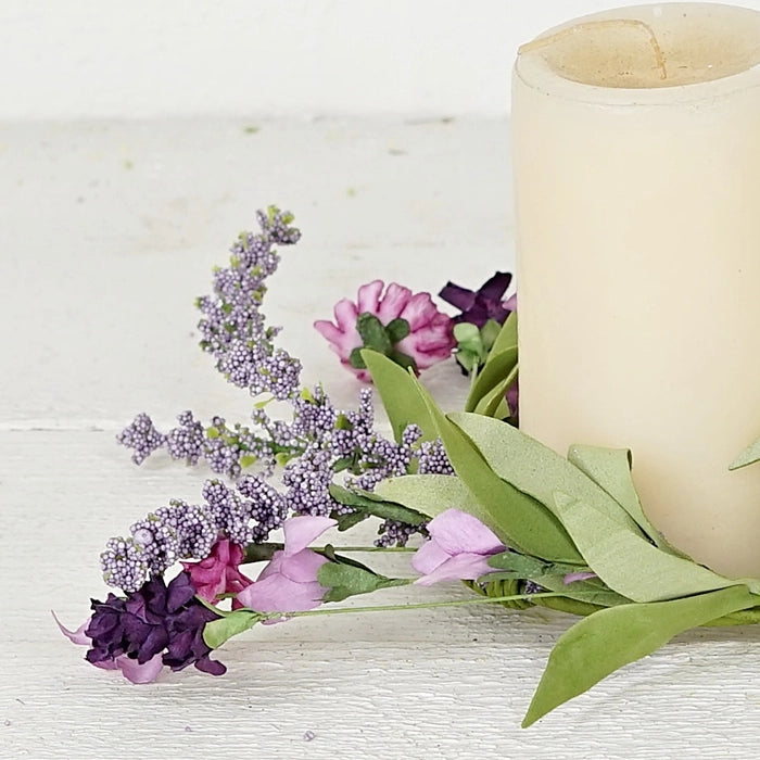 Mixed Lavender and Wildflower Candle Ring