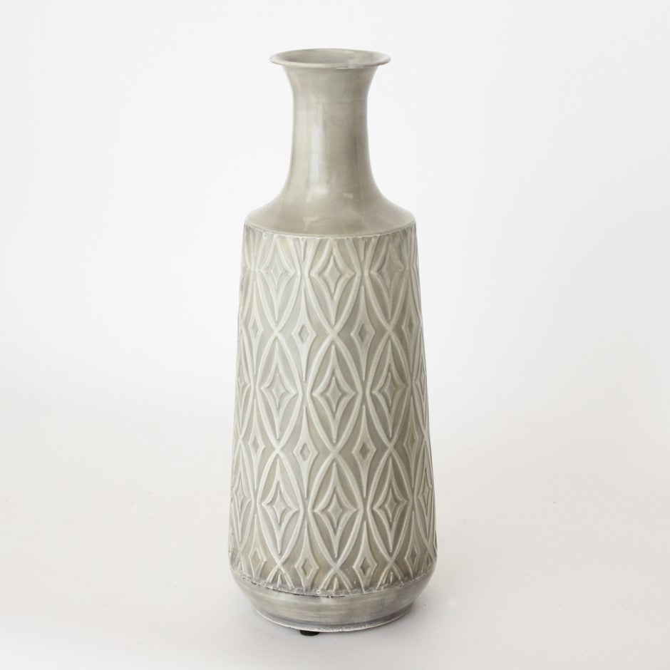 Diamond Motif Tall Neck Vase