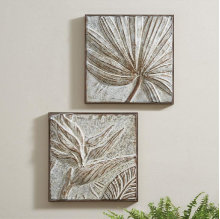 Palm Leaf and Birds Of Paradise Wall Art