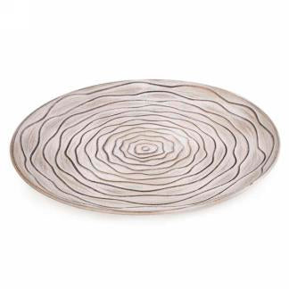  Swirl Decor Plate Ivory and Natural