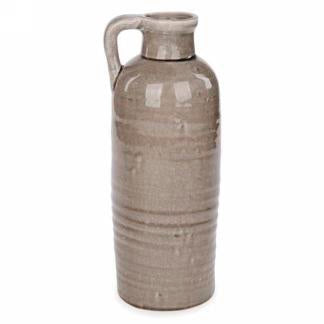 Taupe 13" Ceramic Jug Vase