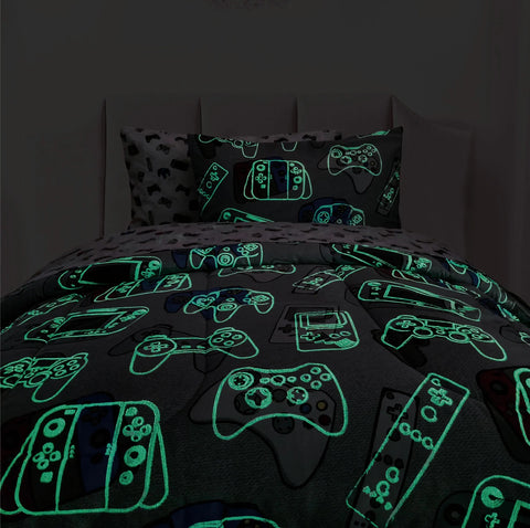 Gamer Glow in the Dark Comforter Set