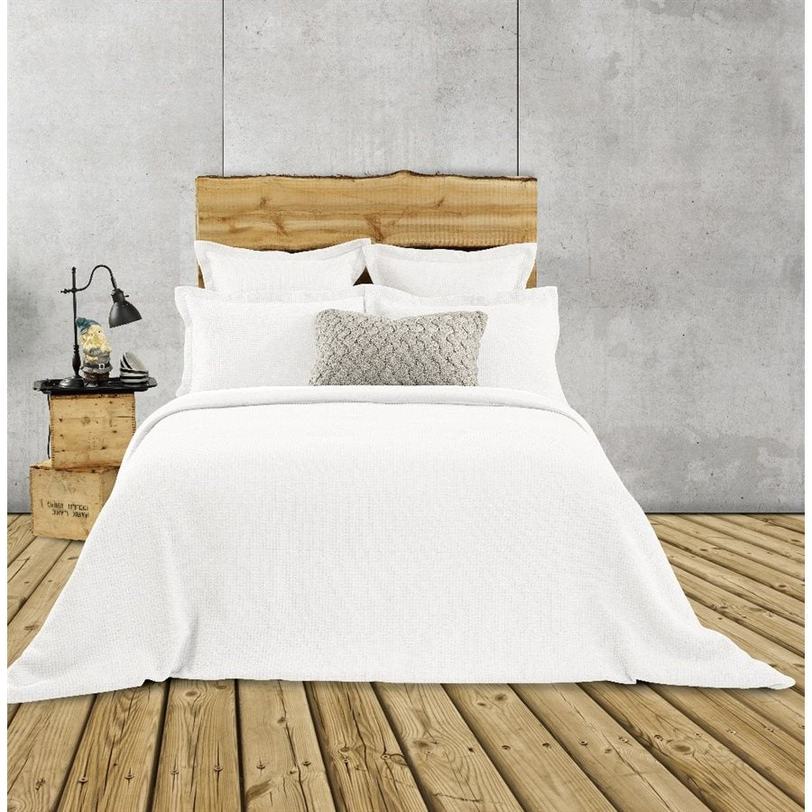 Rustic White Quilted Duvet Cover