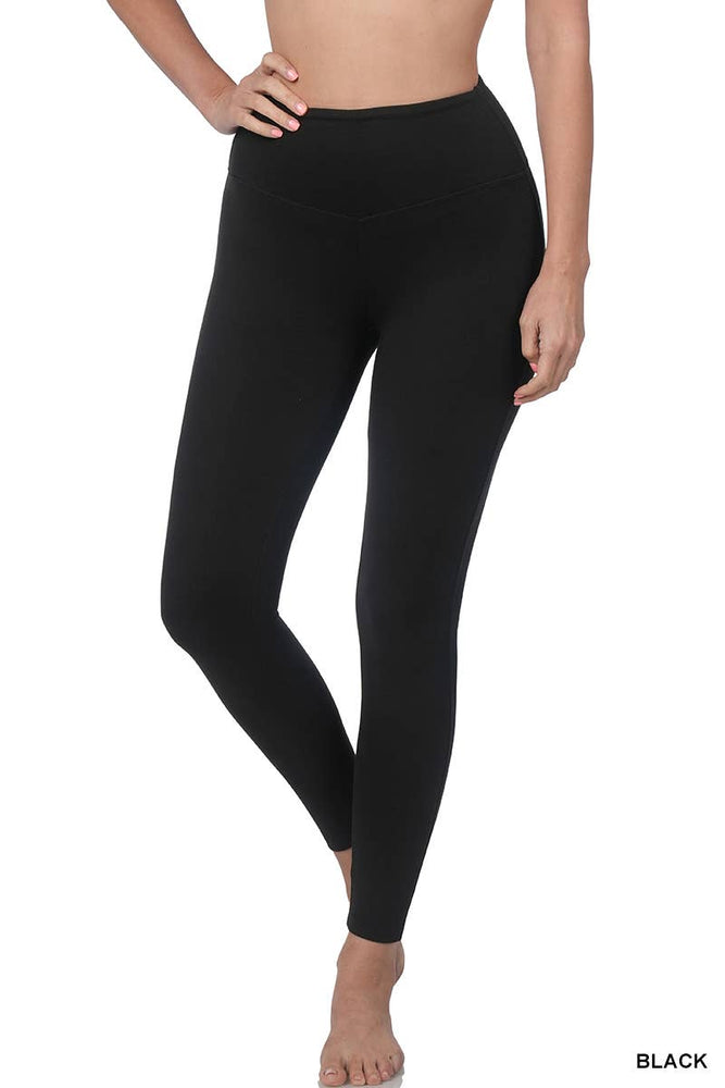 Wide Waistband Full Length Leggings S-3X