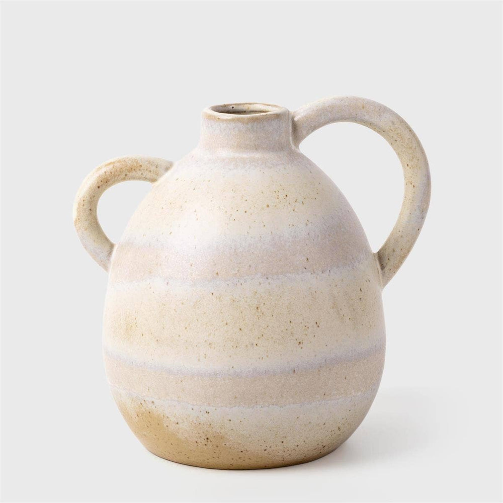 Reactive Glaze Ceramic Handled Vase