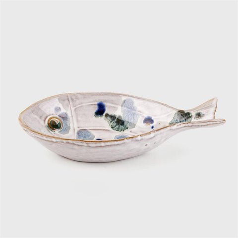 Mottled Glaze Ceramic Fish Dish - 2 sizes