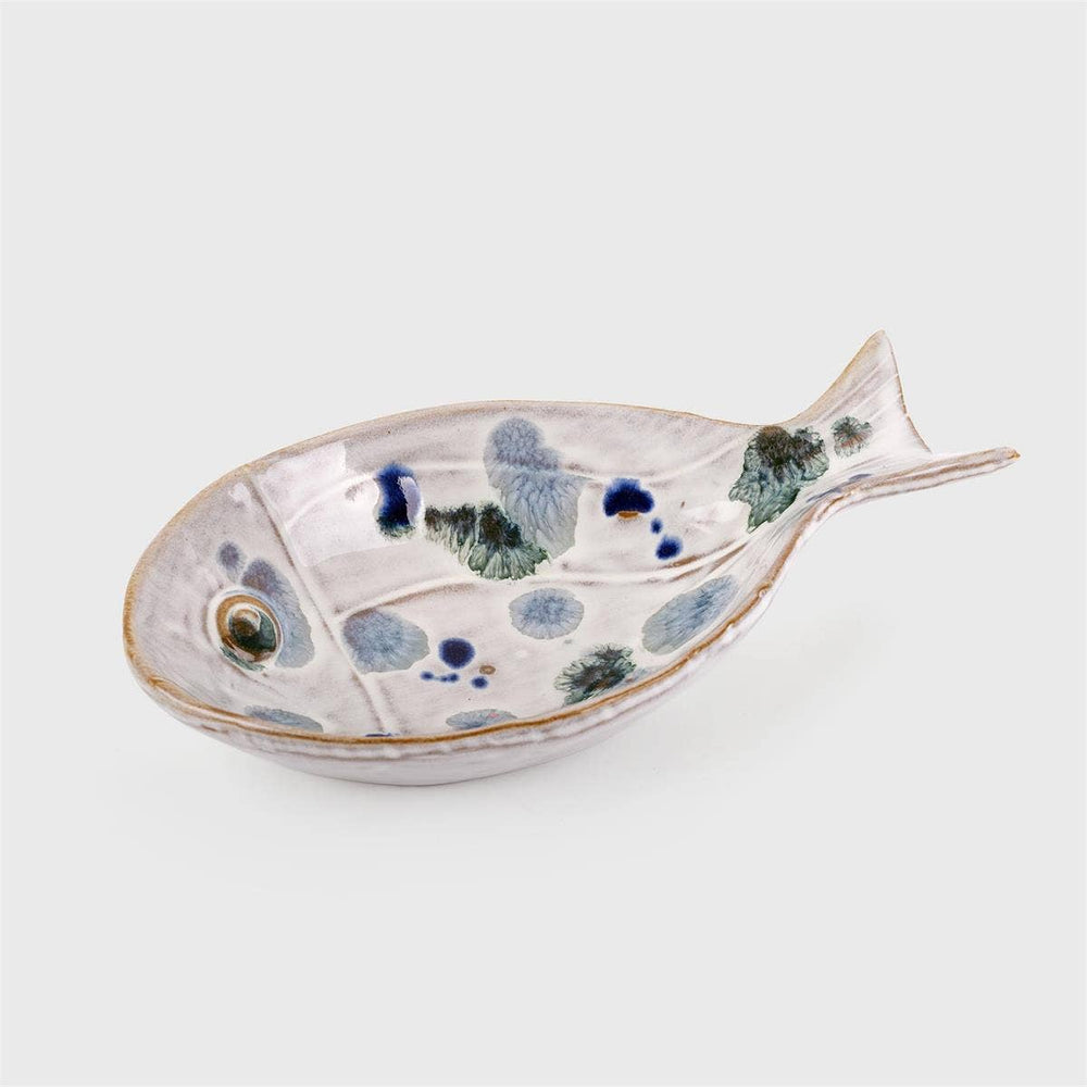 Mottled Glaze Ceramic Fish Dish - 2 sizes