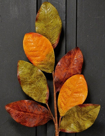 Fall Magnolia Leaves Spray