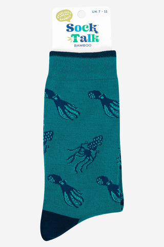 Men's Squid and Octopus Print Bamboo Socks