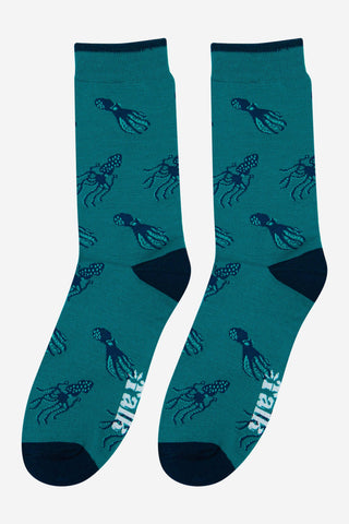 Men's Squid and Octopus Print Bamboo Socks