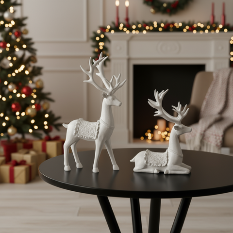 2pc Deer Figurine Set