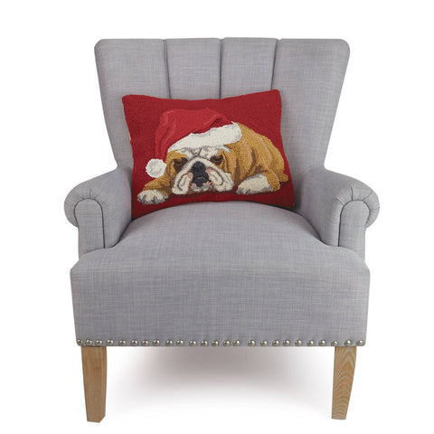 Bulldog Christmas Pillow