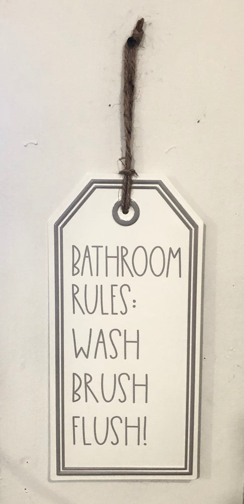 Bathroom Rules Wall Sign
