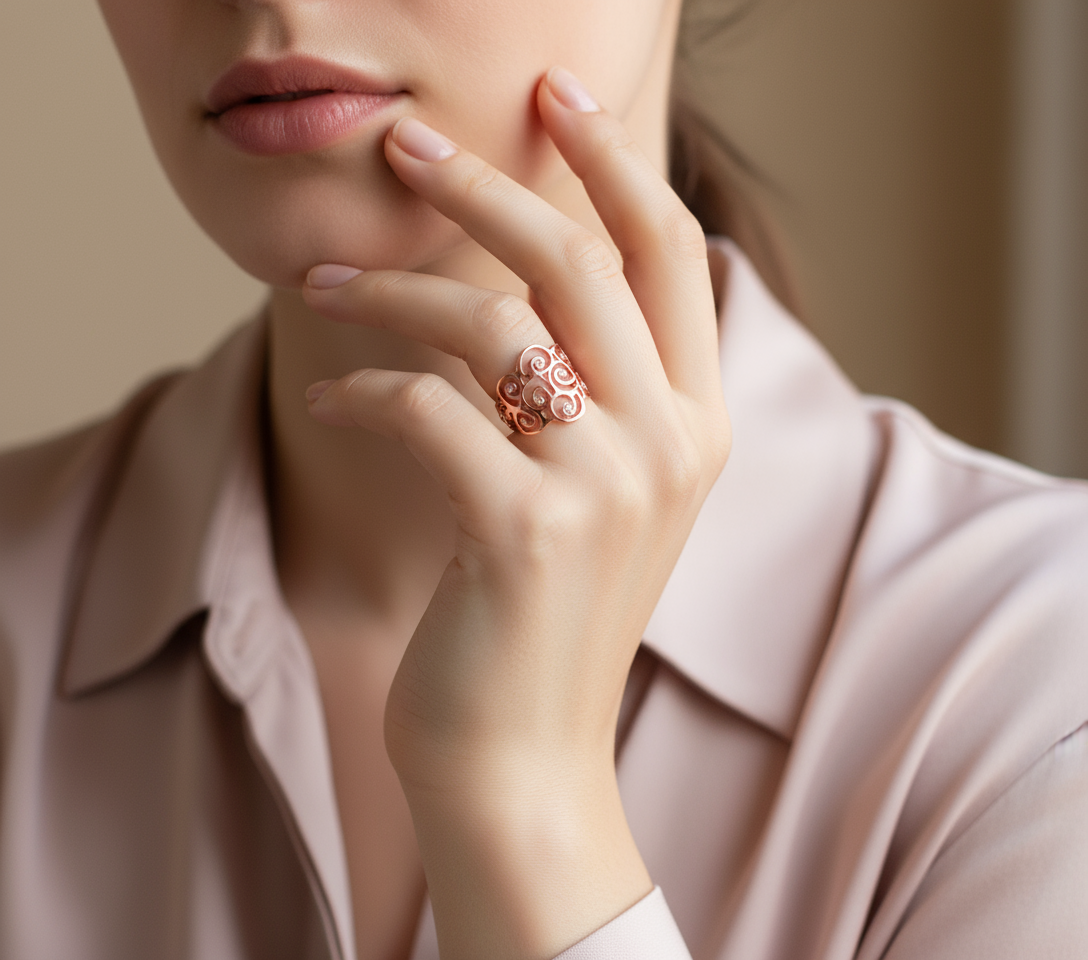 Rose Gold Filigree Ring