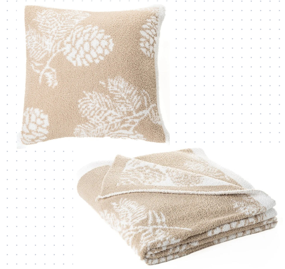 Cocotte Natural Throw and Pillow