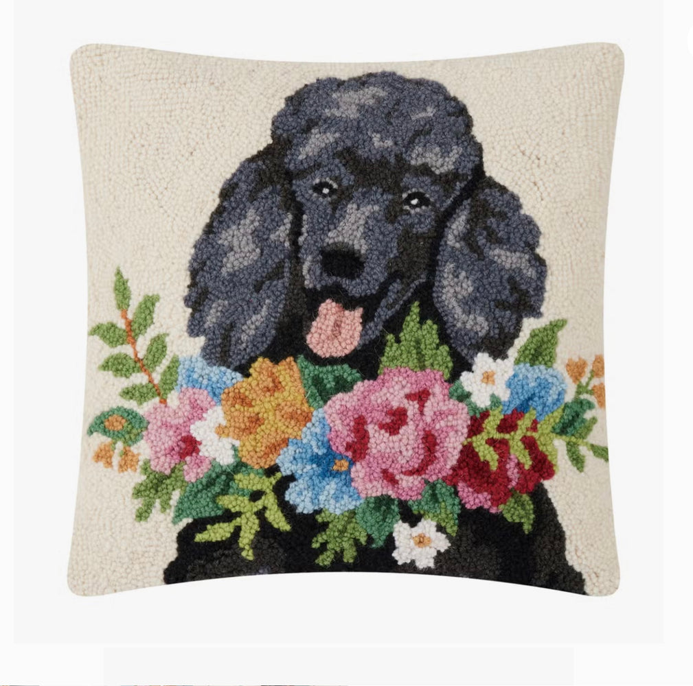 Floral Poodle Pillow