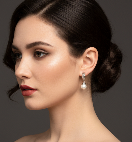 Fancy Pearl Drop Earrings