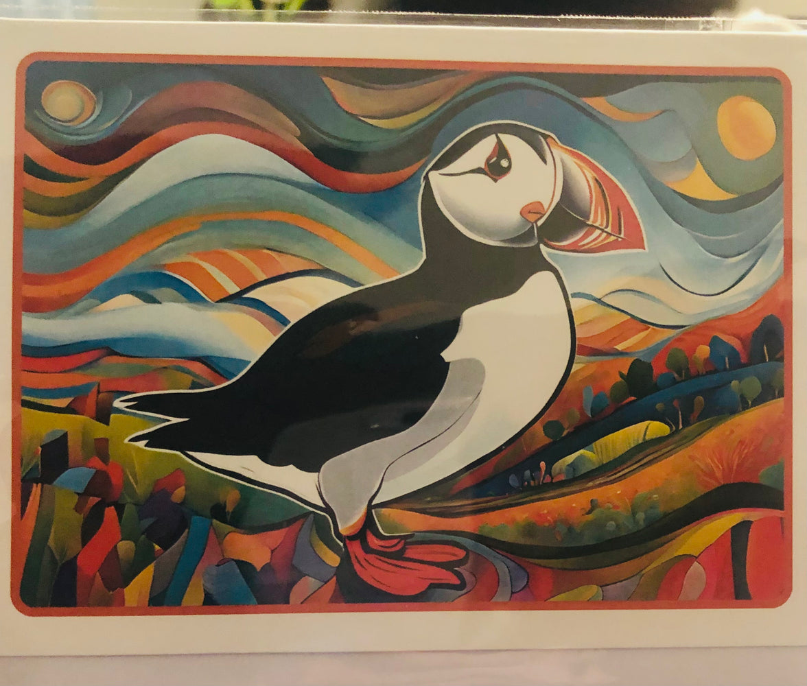 Puffin Landscape Card