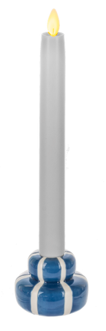 Blue Striped Taper Holder - 2 Sizes