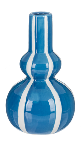 Blue Stripe Bubble Vase
