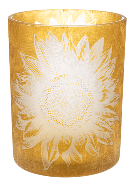 Sunflower Frosted Glass Tealite holder
