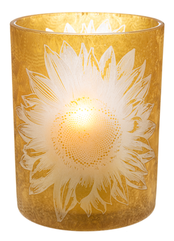 Sunflower Frosted Glass Tealite holder