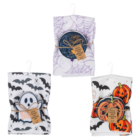 Halloween Tea Towel & Sponge Set