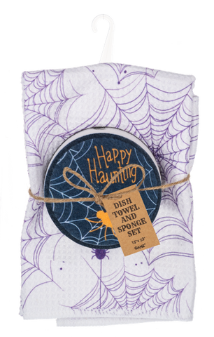 Halloween Tea Towel & Sponge Set