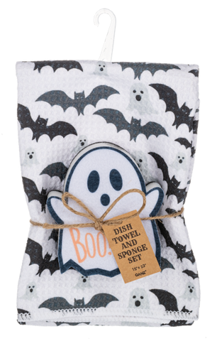 Halloween Tea Towel & Sponge Set