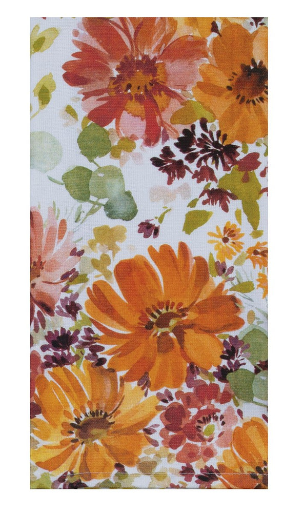 Autumn Joy Floral Toss Tea Towel