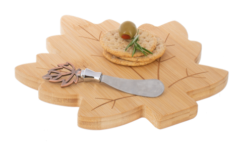 Maple Leaf Cheeseboard Set