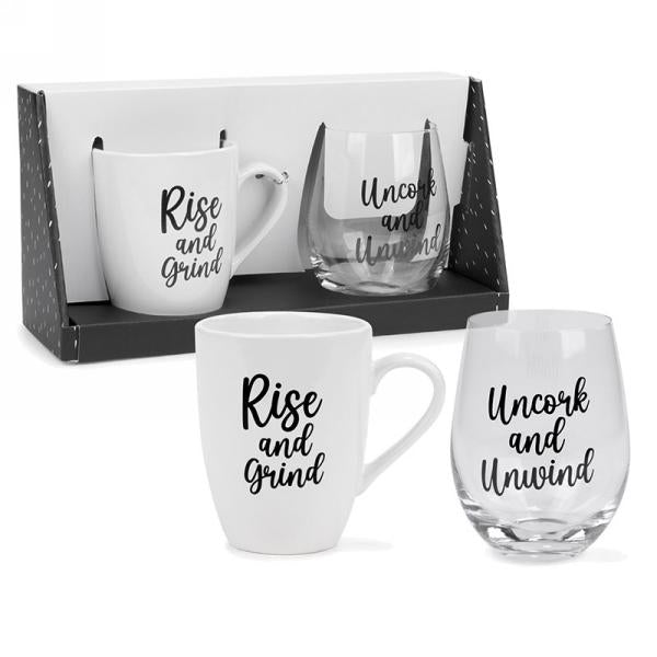 Mug & Wine Glass Set