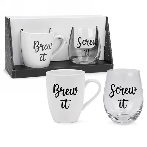 Mug & Wine Glass Set