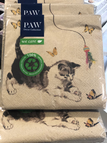 Playful Cat Paper Napkins