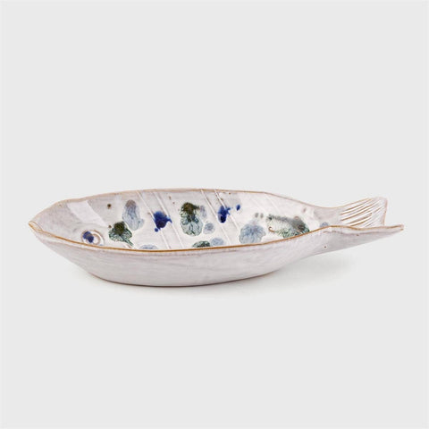 Mottled Glaze Ceramic Fish Dish - 2 sizes