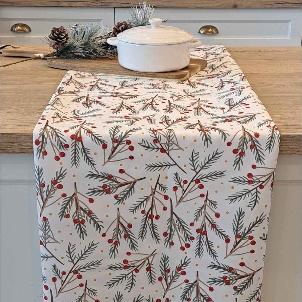 Red Berry Christmas Tablecloth