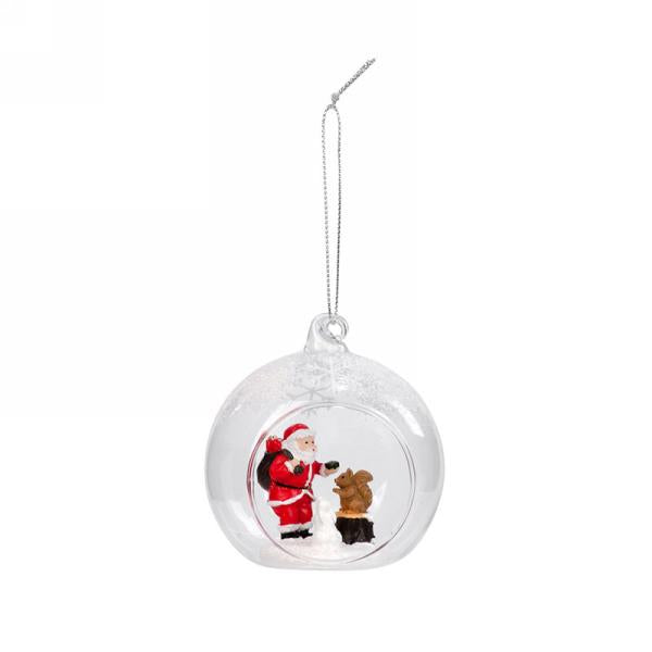 Santa and Squirrel Ornament