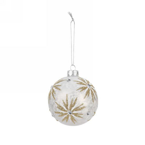 White w/Gold Snowflake Ornament