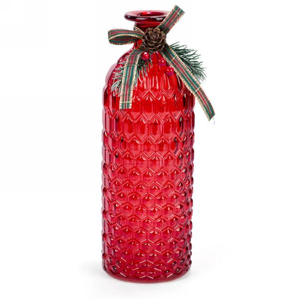 Red Bubble Glass Vase