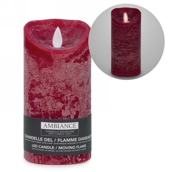 Red Rustic LED Pillar Candles