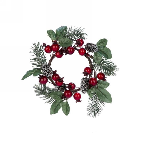 Pine Berry Candle Ring