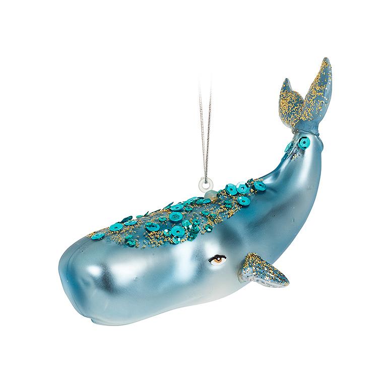 Glitter Whale Ornament