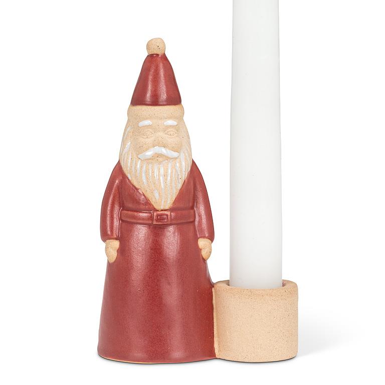 Stoneware Santa Taper Holder