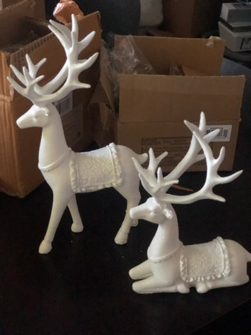 2pc Deer Figurine Set