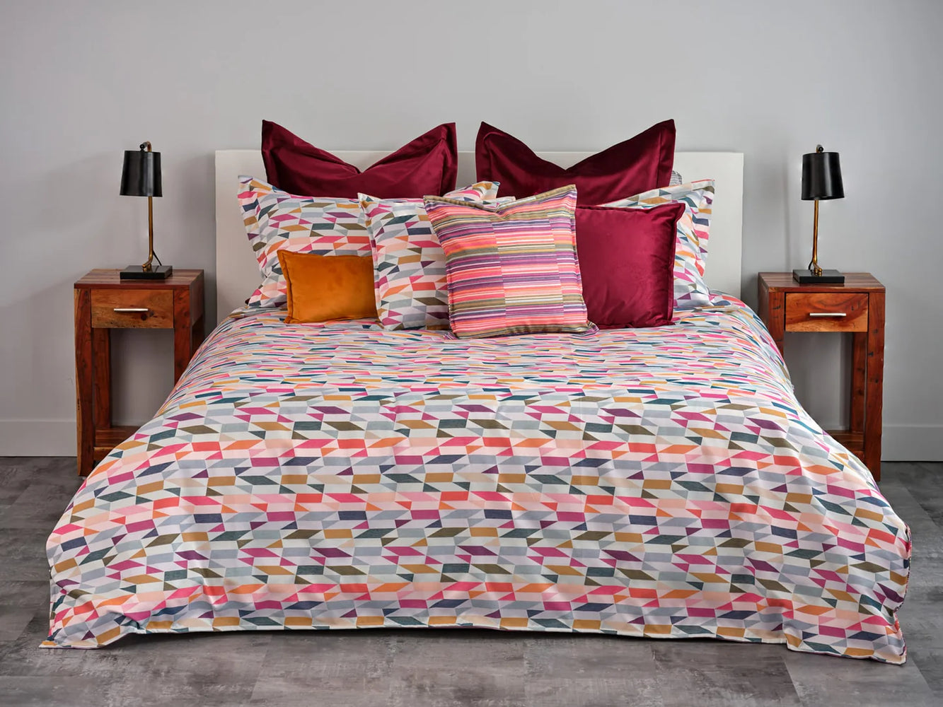 Rainbow Geo Duvet Cover