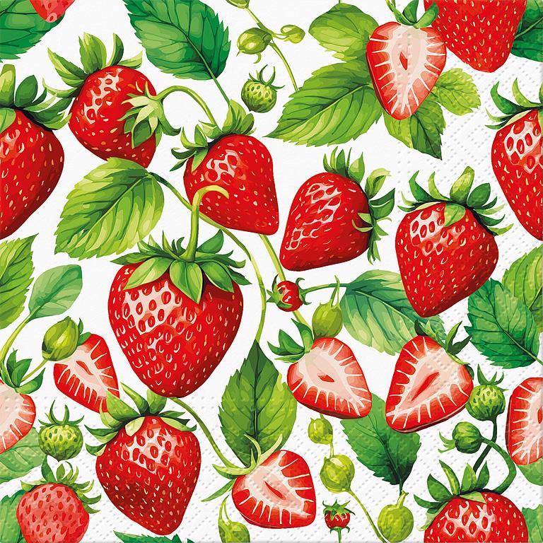 Strawberries Paper Lunch Napkins