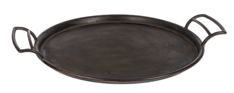 Round Metal Tray with Handles