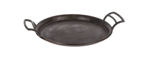Round Metal Tray with Handles