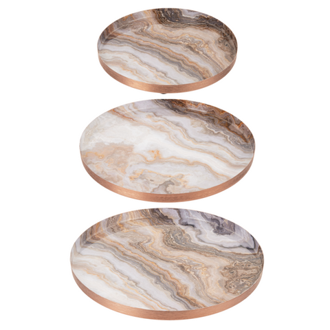 Agate Look Metal Tray