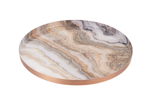 Agate Look Metal Tray